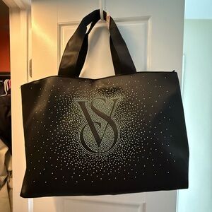 BRAND NEW WITH TAGS Victoria’s Secret black rhinestone tote